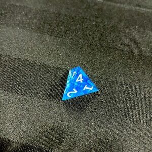 D4 dice, set of one 4 sided die, handmade resin, blue D&D TTRPG